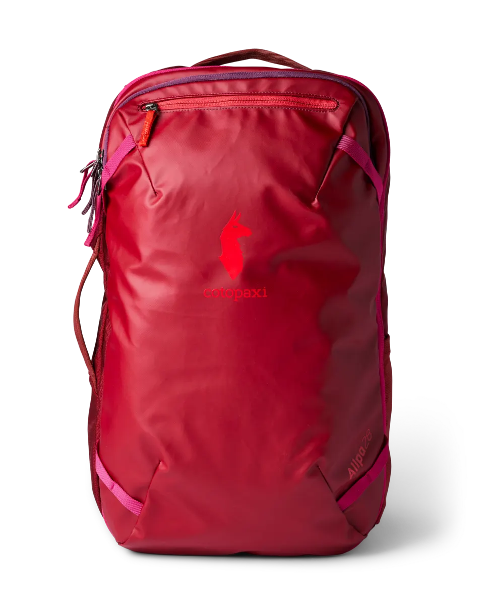 Cotopaxi Allpa 28L Travel Pack in crimson, front studio view