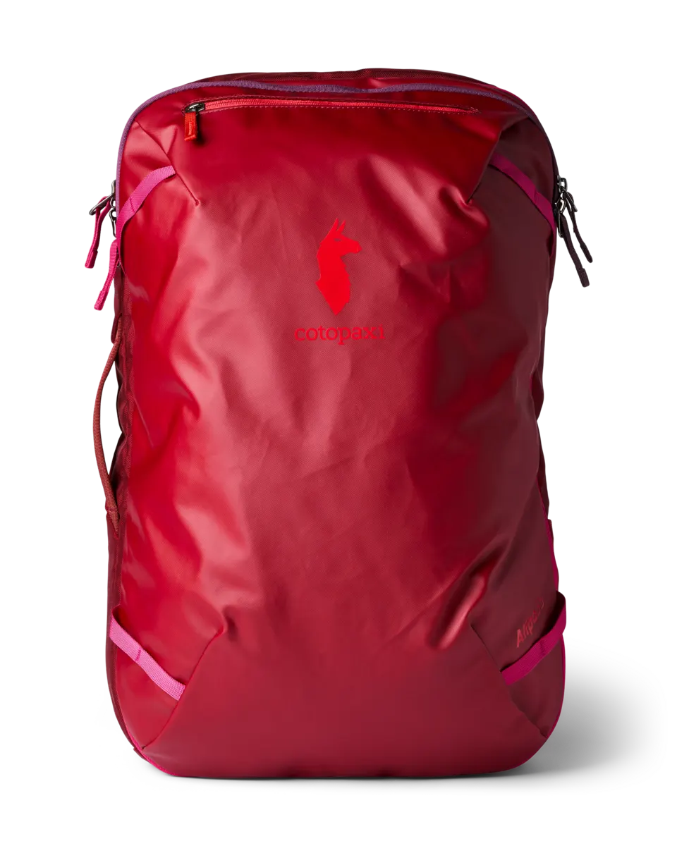 Cotopaxi Allpa 35L Travel Pack in crimson, front studio view
