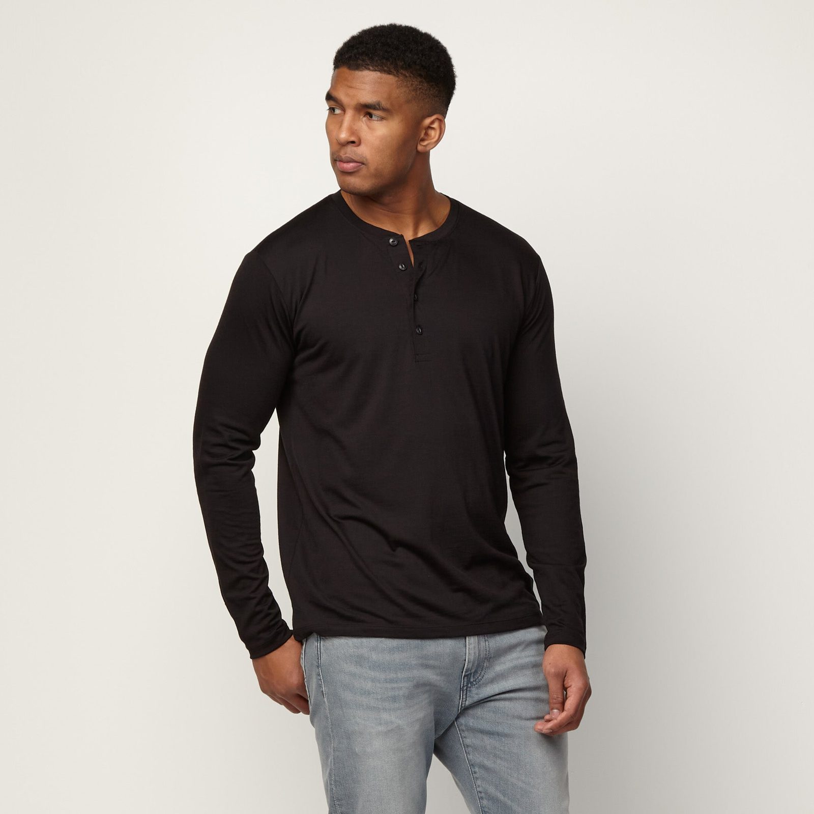 Wool&Prince Men's Signature Long Sleeve Henley