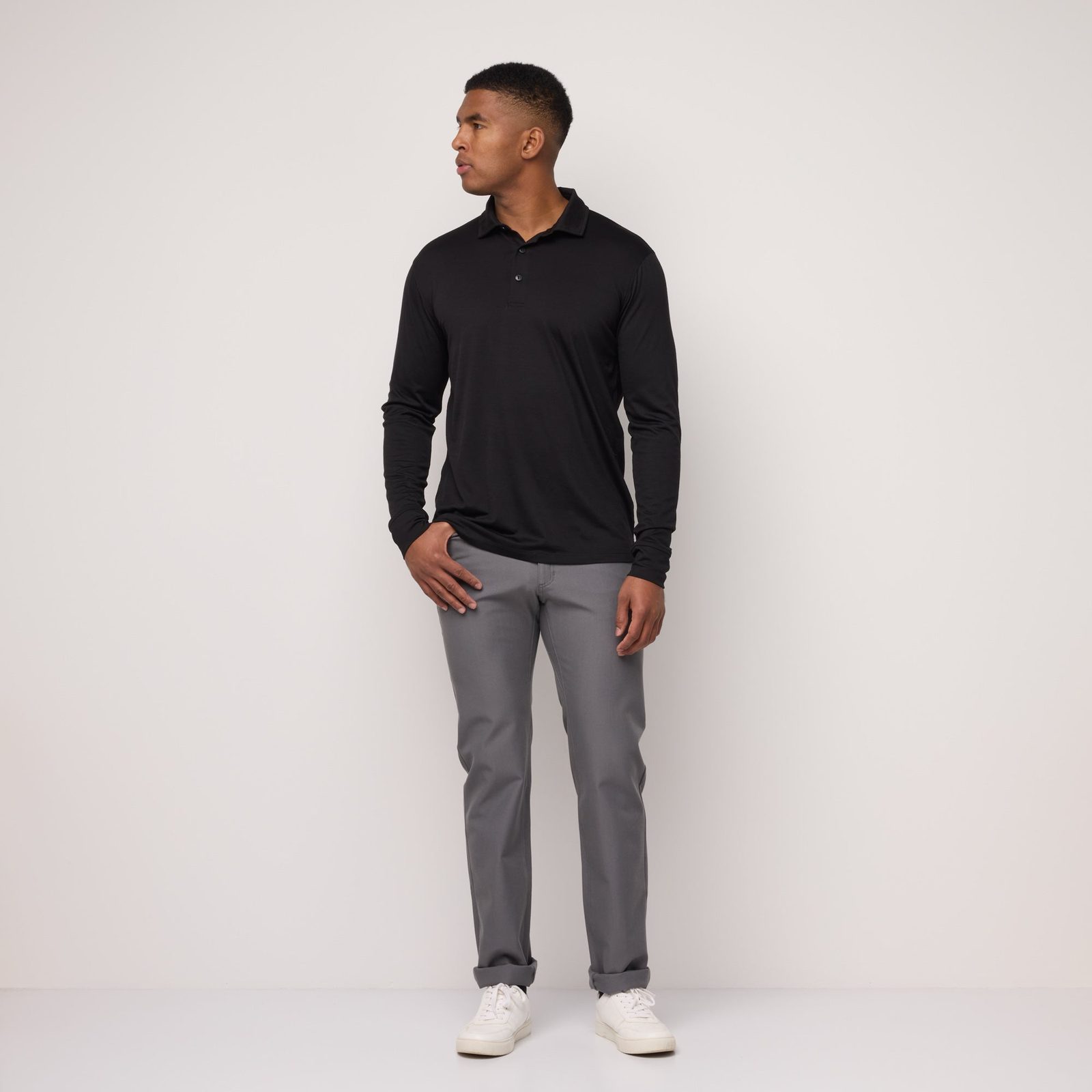 Wool&Prince Men's Signature Long Sleeve Polo